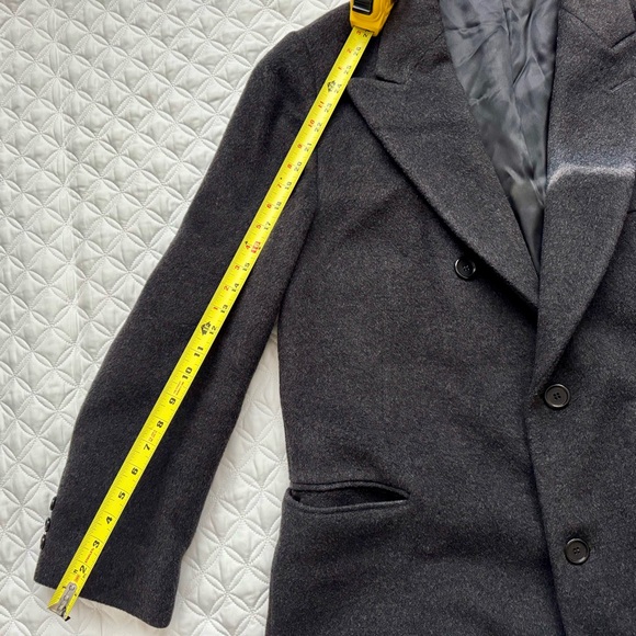 American Male Charcoal Gray Long Wool Cashmere Overcoat Sz L 42 - Picture 8 of 16